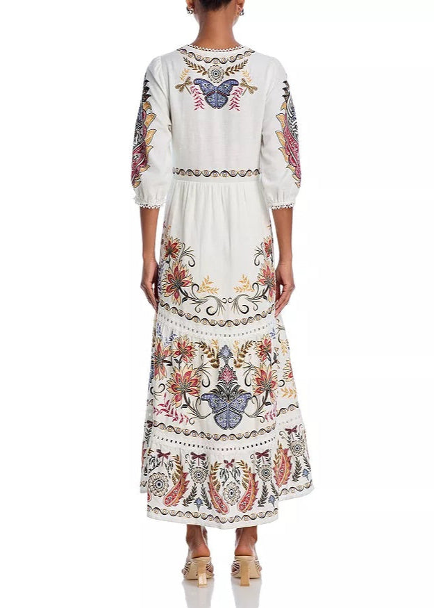 FARM Rio Boho Glam Maxi Dress - Off-White