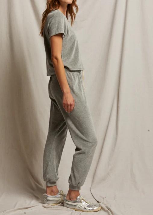 Perfect White Tee Bailey Velour Joggers