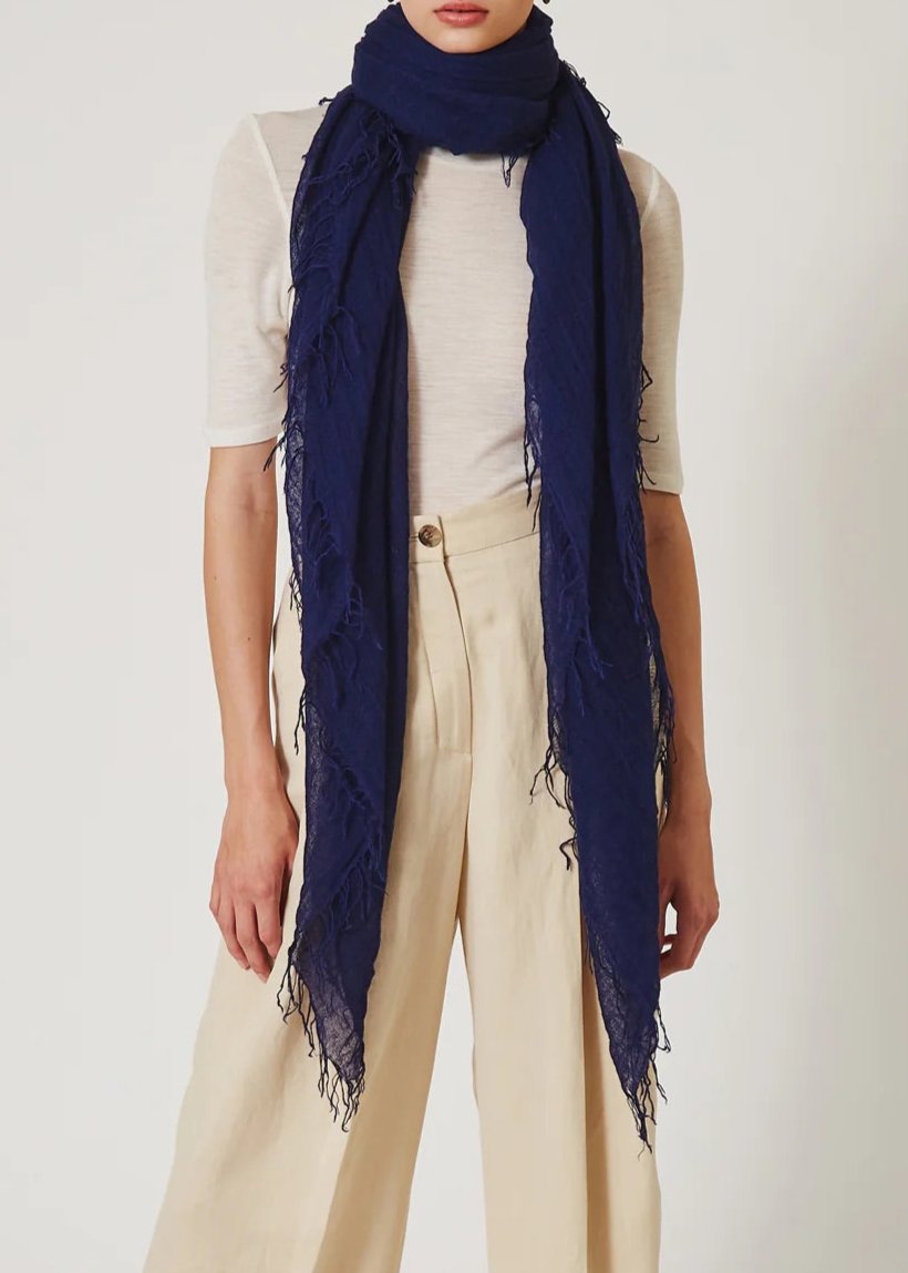 Chan Luu Cashmere and Silk Scarf Medieval Blue