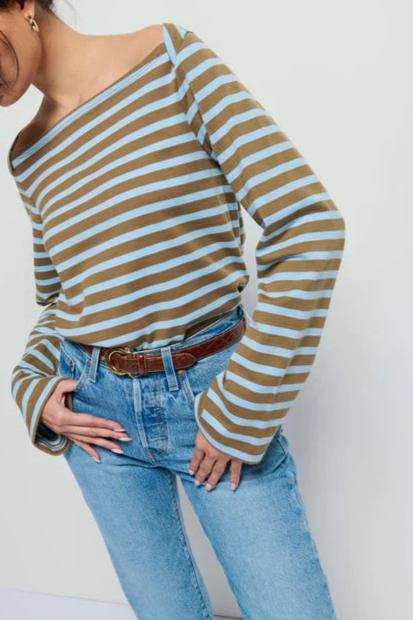 Nation LTD Bryce Stripe Boat Neck Top