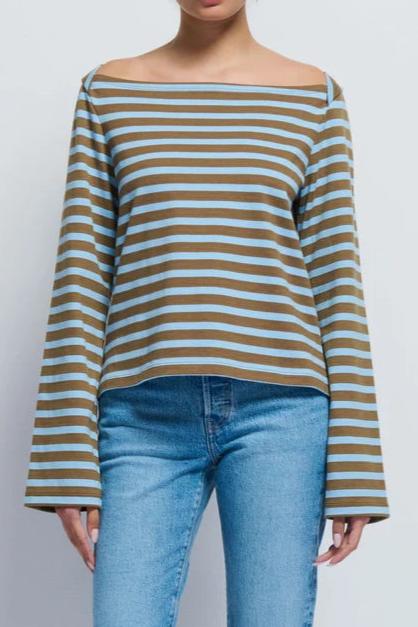 Nation LTD Bryce Stripe Boat Neck Top