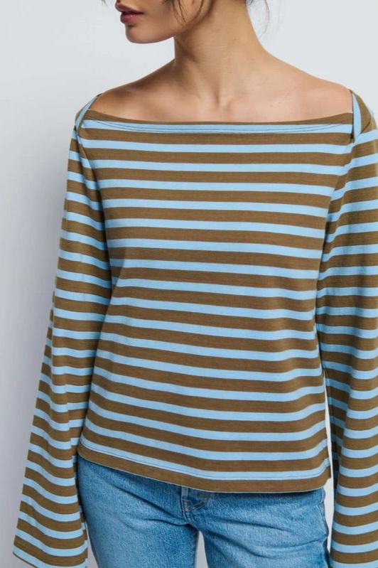 Nation LTD Bryce Stripe Boat Neck Top