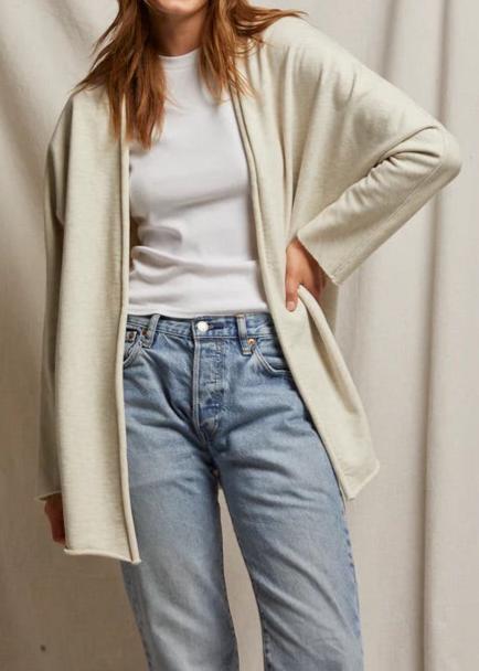 Perfect White Tee Celeste French Terry Cardigan