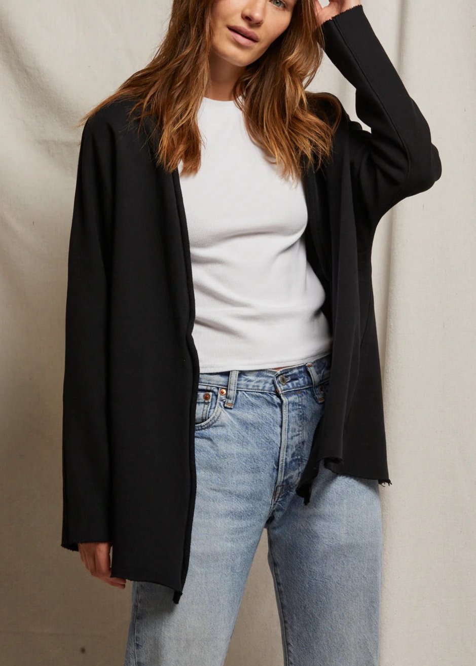 Perfect White Tee Celeste French Terry Cardigan True Black