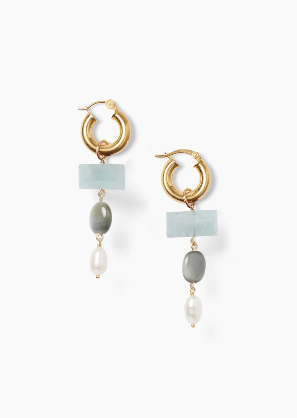 Jolie Hoop Earrings Aquamarine Mix – tenley dietrich