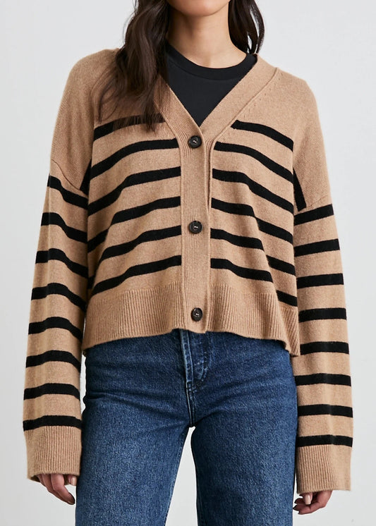 Rails Geneva Cardigan Camel Black Stripe