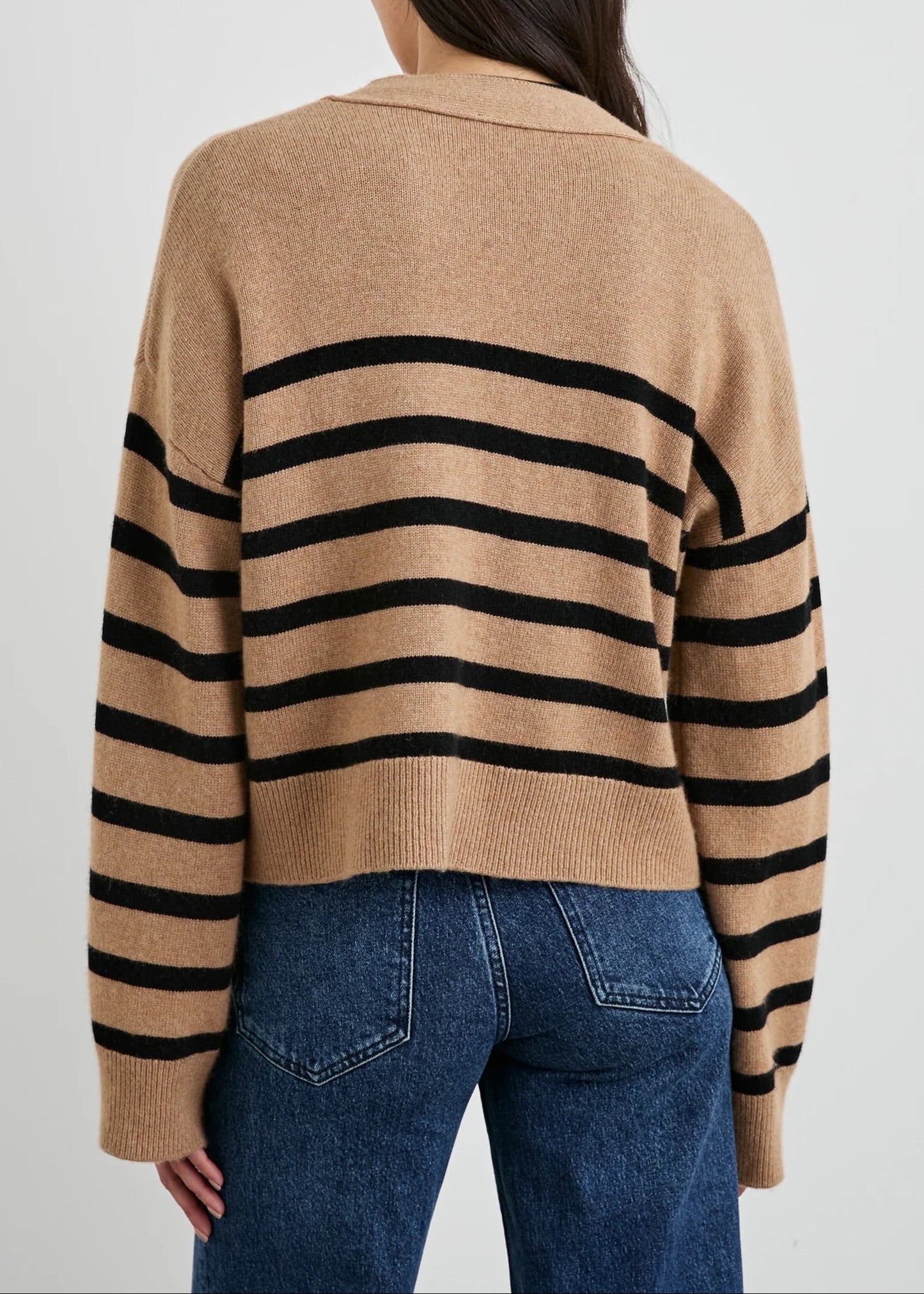 Rails Geneva Cardigan Camel Black Stripe