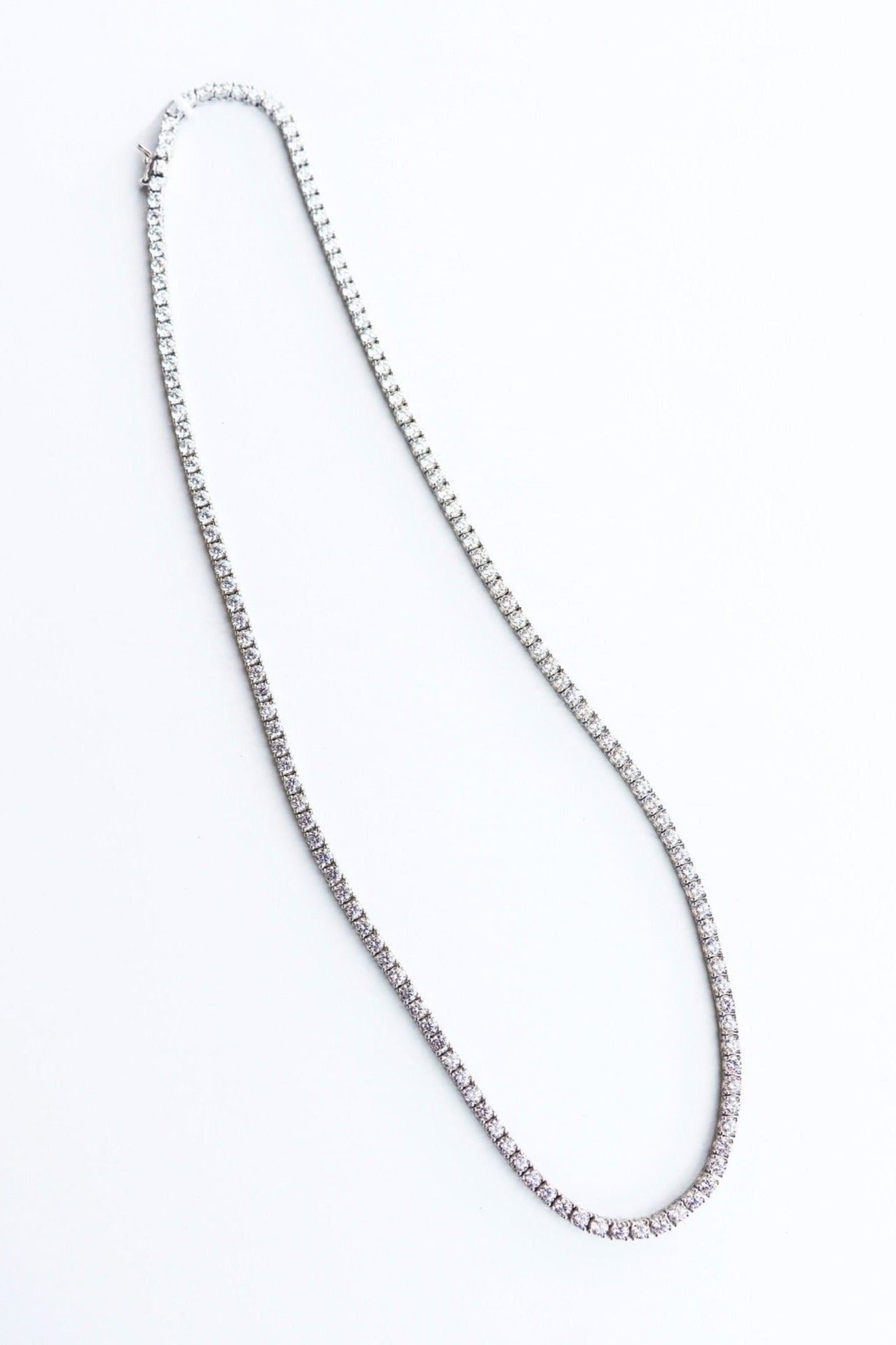 Tai 925 Silver Necklace Tennis White CZ 3mm