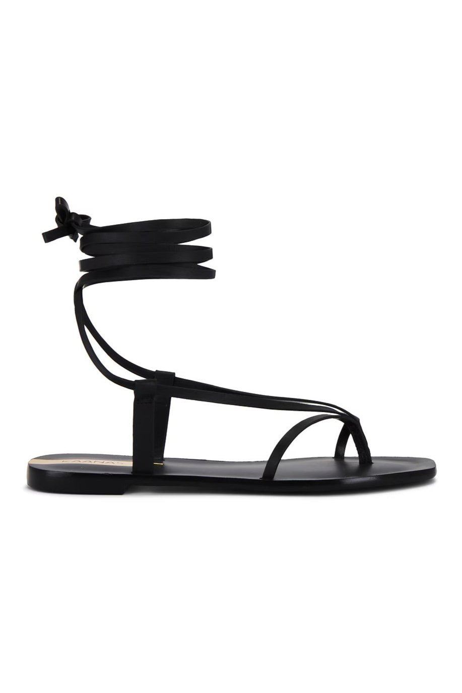 Kaanas Paloma Naked Sandal W/ Wraparound Ankle Onyx