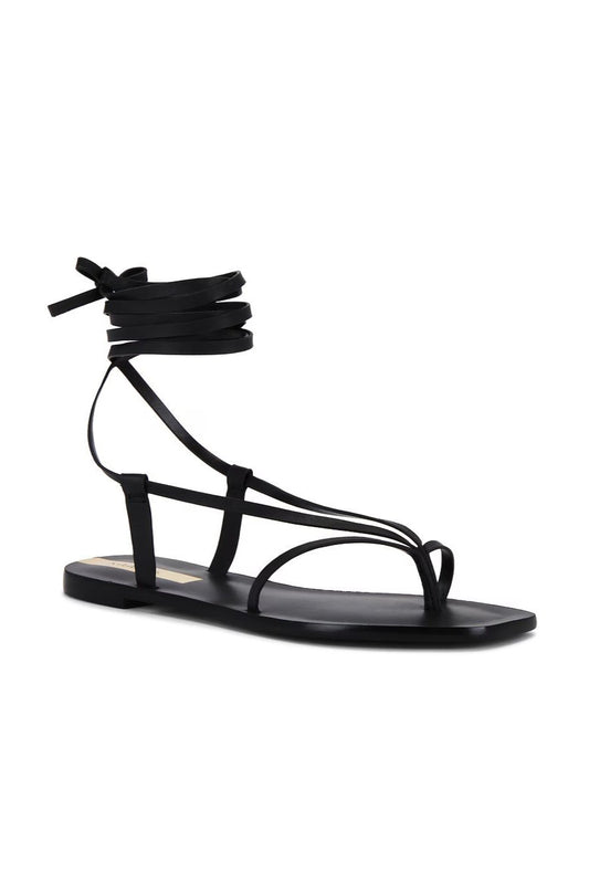 Kaanas Paloma Naked Sandal W/ Wraparound Ankle Onyx