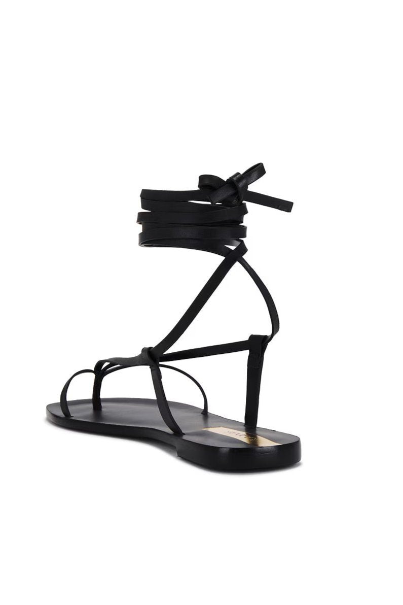 Kaanas Paloma Naked Sandal W/ Wraparound Ankle Onyx