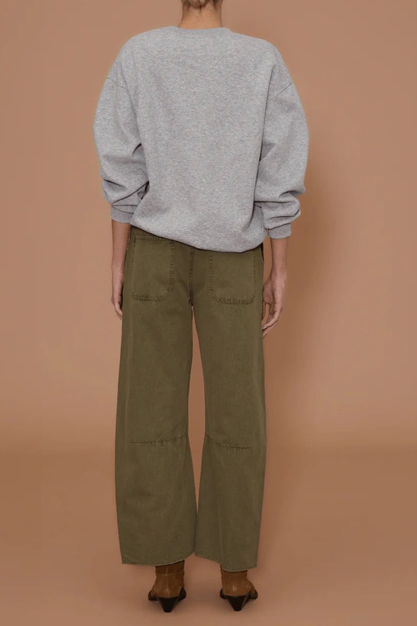 Le Jean Utility Soft Barrel Trouser Olive Green