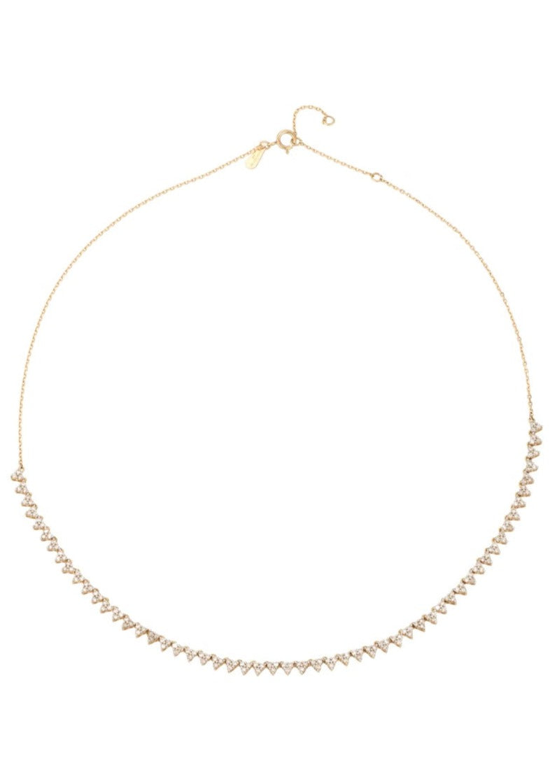 Adina Reyter Diamond Cluster Half Riviera Necklace – tenley dietrich