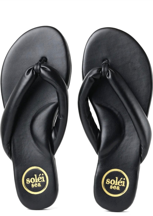 Solei Sea Gisel Pillow Strap Sandal Noir