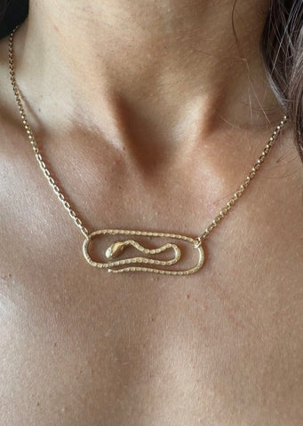 Snake Paperclip Necklace 16"