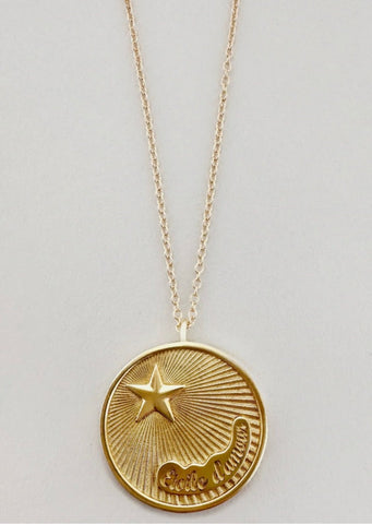 Love Token Necklace Etoile D'Amour 18" - 20" 14k Gold Plated