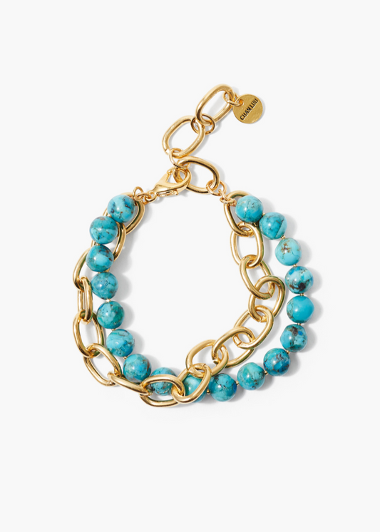 Chan Luu Esme Chain Bracelet Turquoise