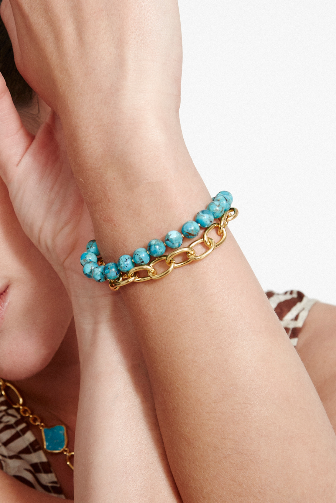 Chan Luu Esme Chain Bracelet Turquoise