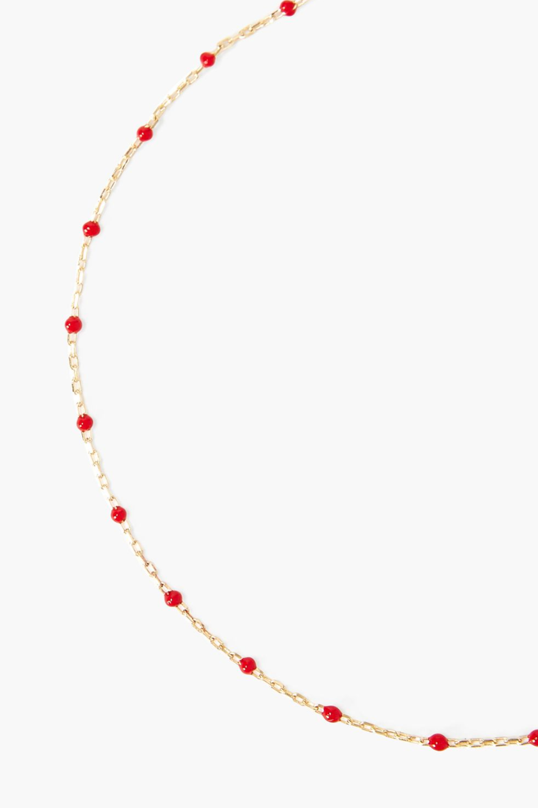 Chan Luu 18K Gold Plated Poppy Red Enamel Beaded Anklet