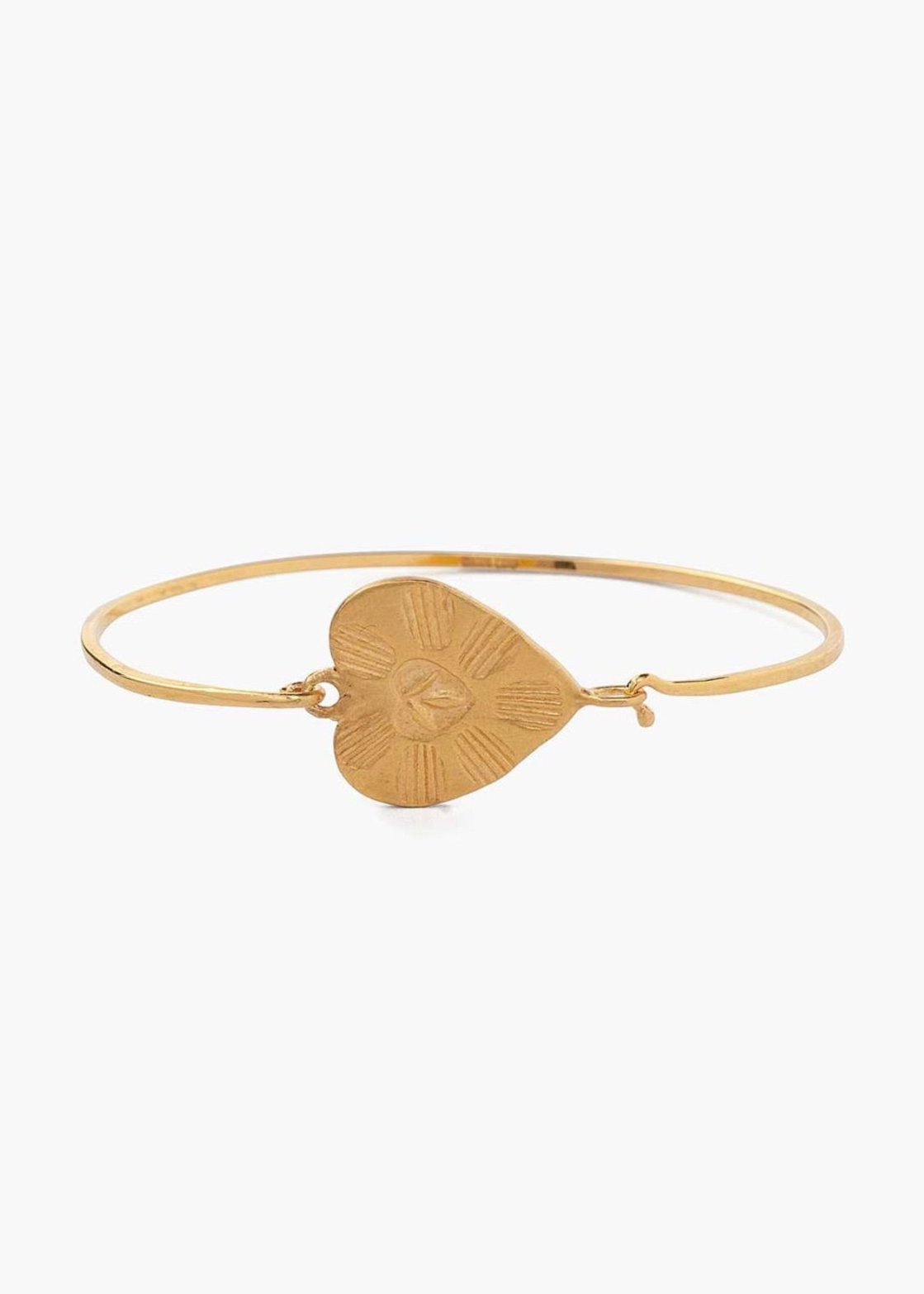 Chan Luu 18k Gold Plated Heart Hook Bangle Bracelet