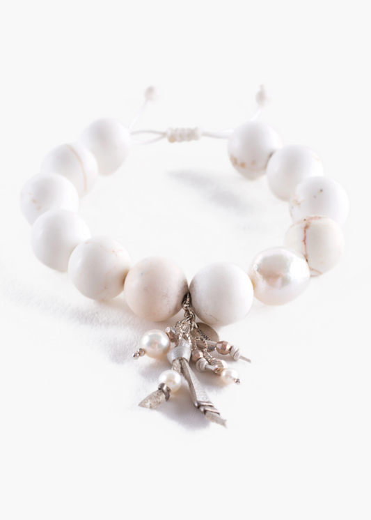 Chan Luu White Magnesite Beaded Bracelet