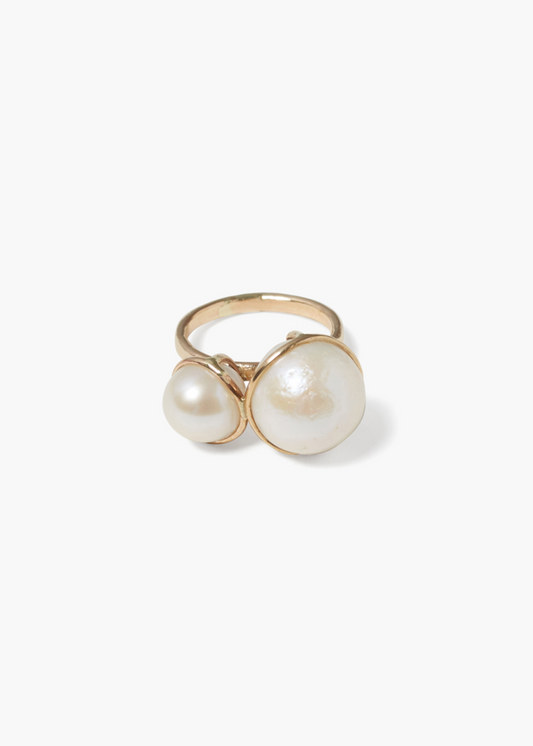 Chan Luu 14k Gold Phoebe Ring White Pearl