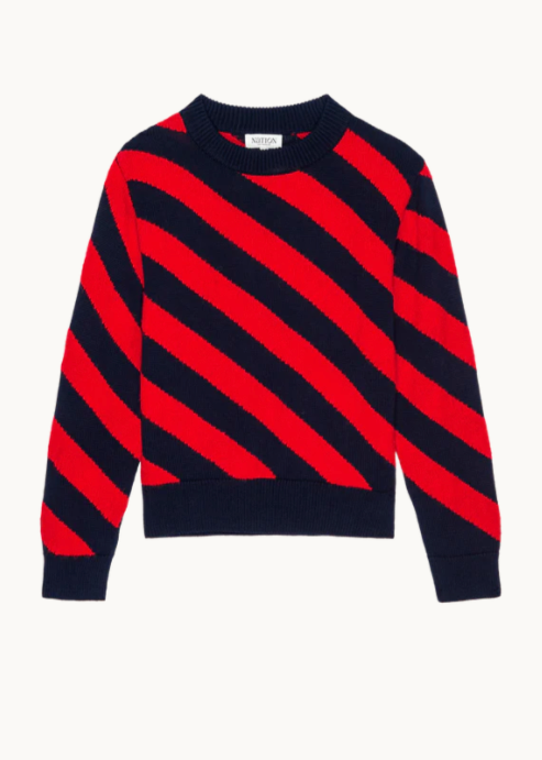 Nation LTD Fabienne Red Shoes Regatta Stripe Sweater