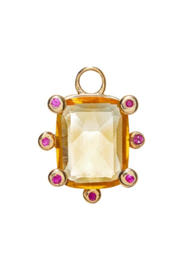 SCOSHA Genie Charm With Citrine & Rubies