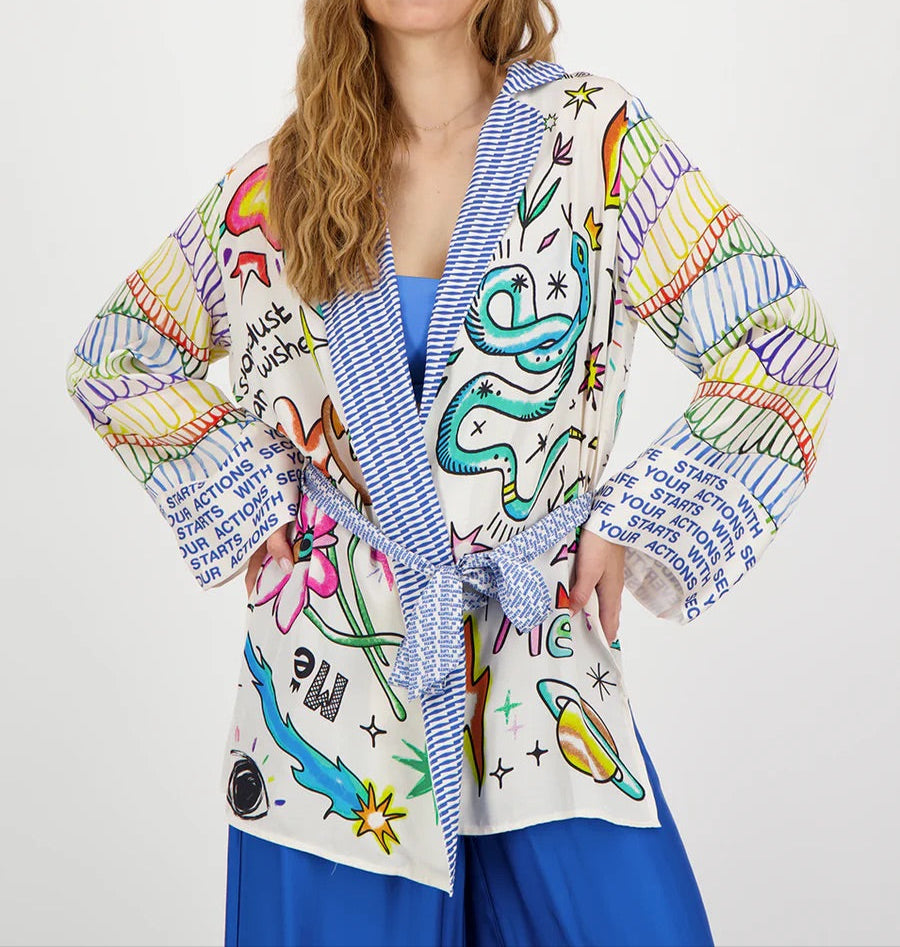 Me369 Lucia Kimono Belted Jacket | Enlightenment