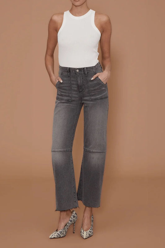 Le Jean Utility Soft Barrel Trouser Moonstone