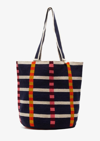 Tote Bag - Fortuna Navy Blue & Beige