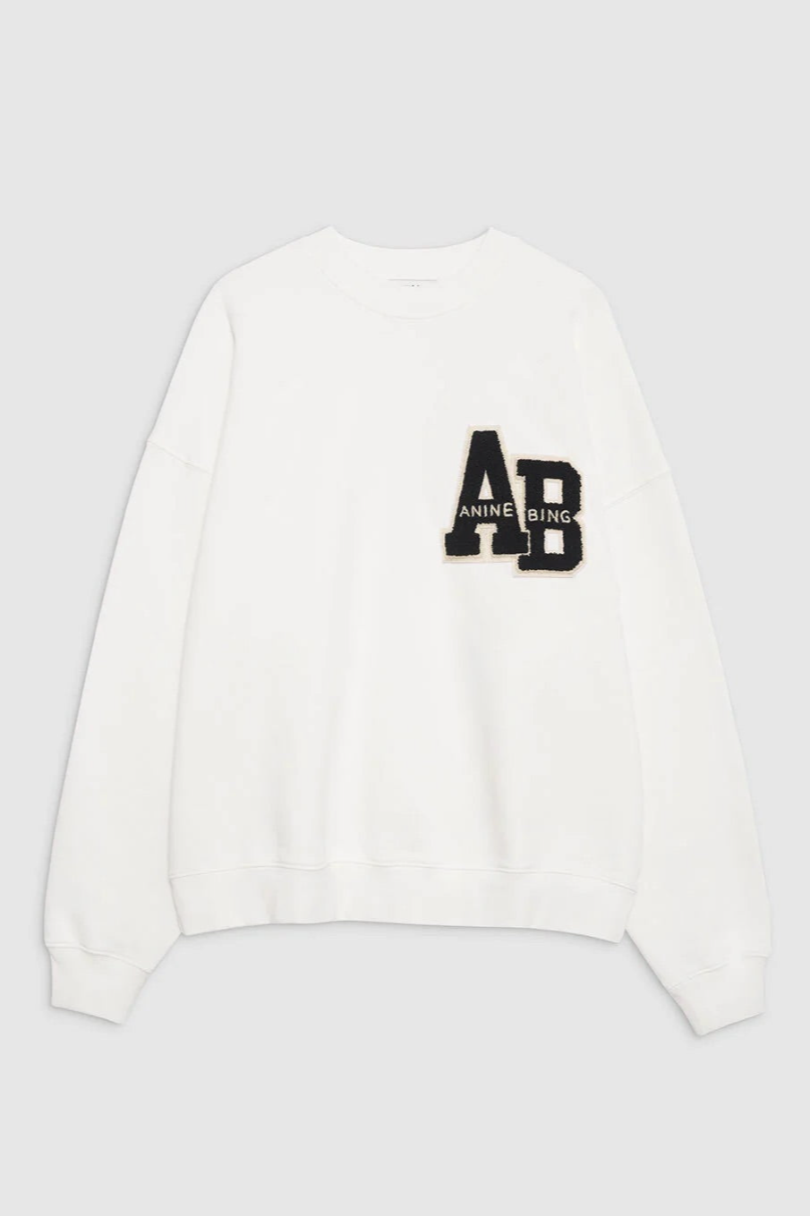 Anine Bing Miles Letterman Sweatshirt Off White