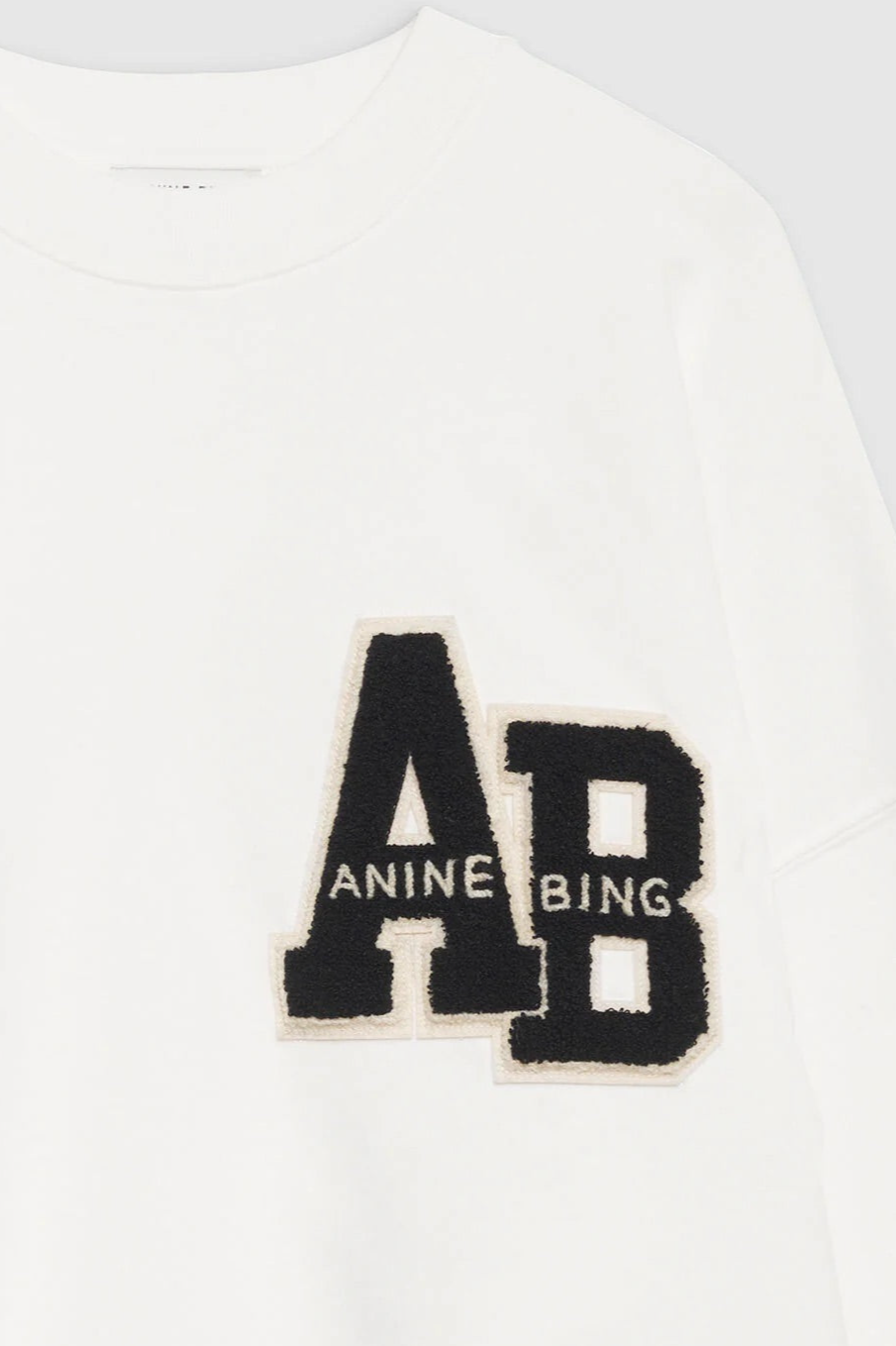 Anine Bing Miles Letterman Sweatshirt Off White